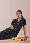 Sweet Moon Knit Cotton Pyjama Set - Navy Blue  — thumbnail 5
